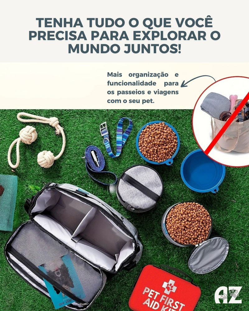 Bolsa de Viagem Multifuncional para Pets - COMPANHEIROS DE AVENTURA