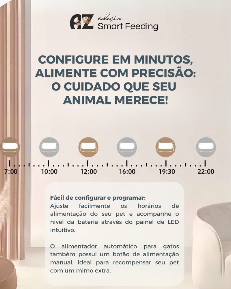 Alimentador Automático com Botão - PETCHEF TIME