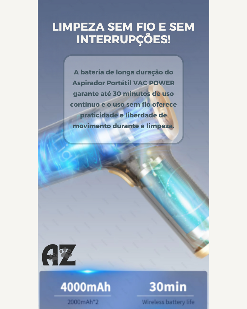 Aspirador Portátil Sem Fio - VAC POWER