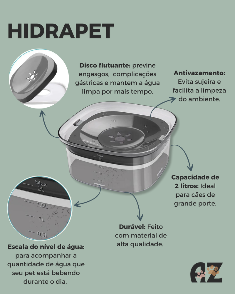 Bebedouro Antivazamento para Pets - HIDRAPET
