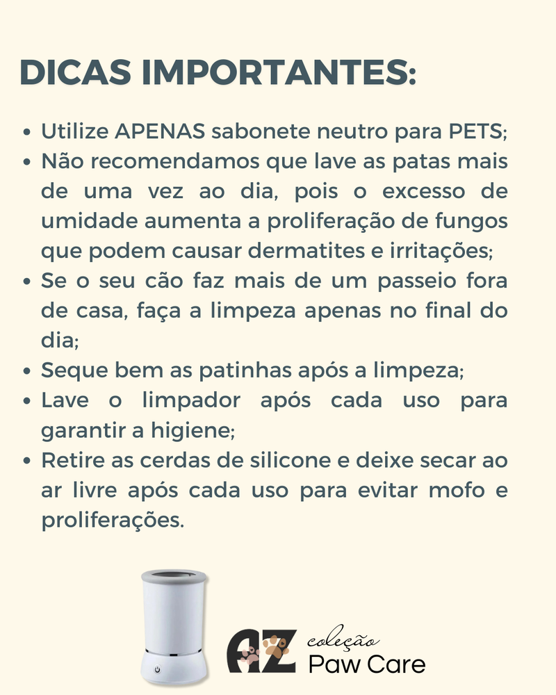 Limpador Elétrico de Patinhas para Cães - PET SPA